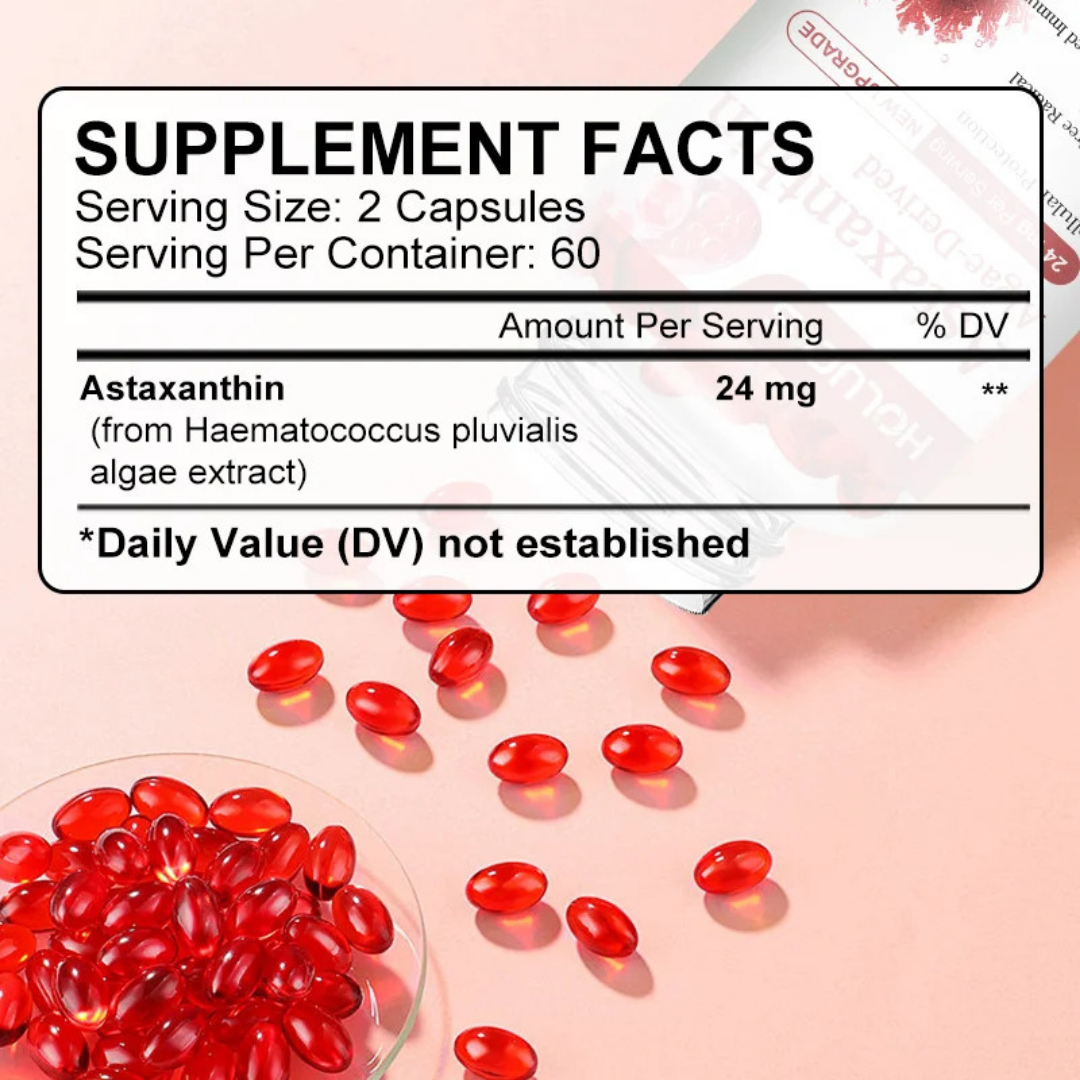 Astaxantina 20 Mg 60 Cápsulas Antioxidante Natural