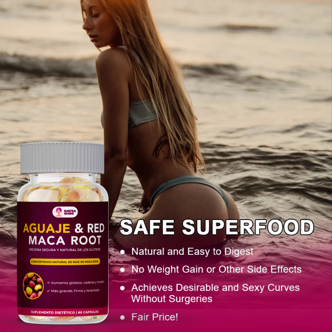 Aguaje + Maca 60 Capsulas | Suplemento natural para curvas femeninas, equilibrio hormonal y energía
