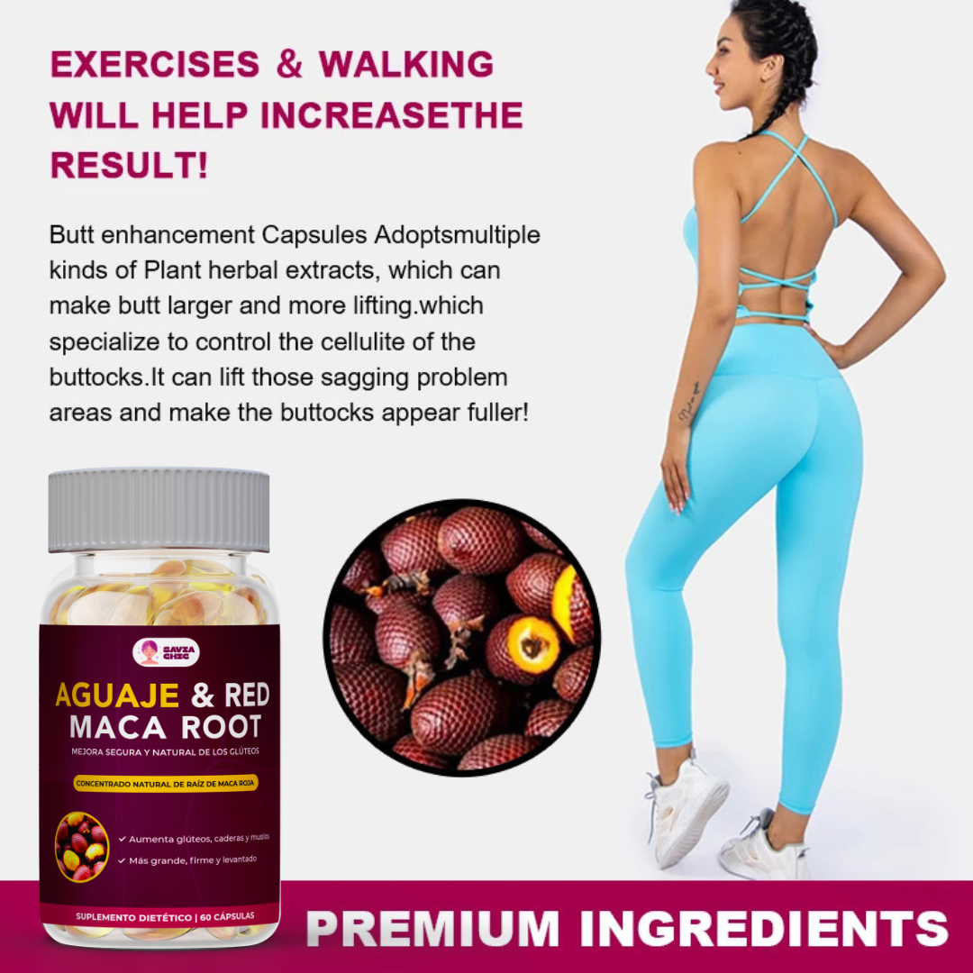 Aguaje + Maca 60 Capsulas | Suplemento natural para curvas femeninas, equilibrio hormonal y energía