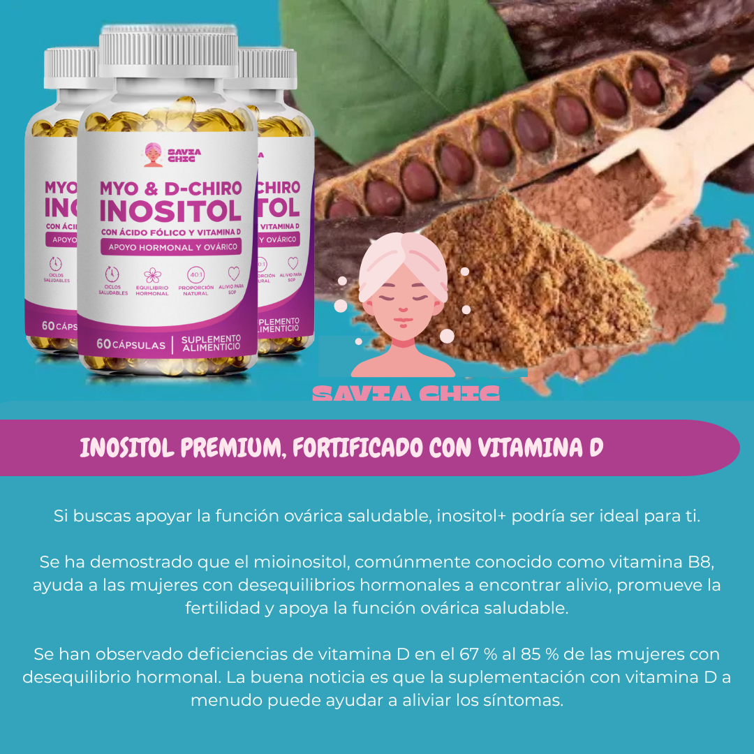 Myo Inositol + D-Chiro + Vitamina D – 2000 mg | 60 Cápsulas