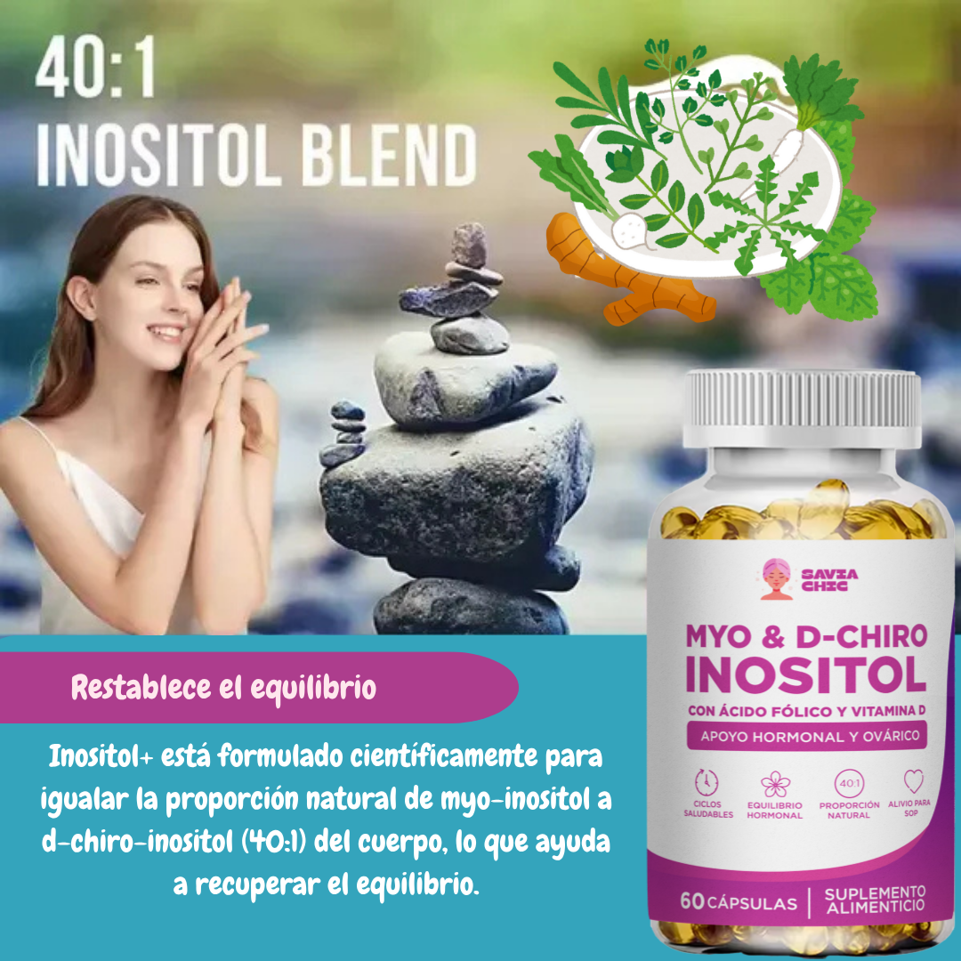 Myo Inositol + D-Chiro + Vitamina D – 2000 mg | 60 Cápsulas