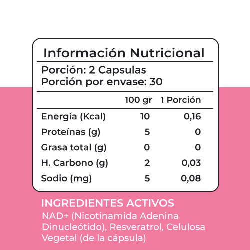 Nad+ 1200mg + Resveratrol 300 Mg Antioxidante 60 Capsulas