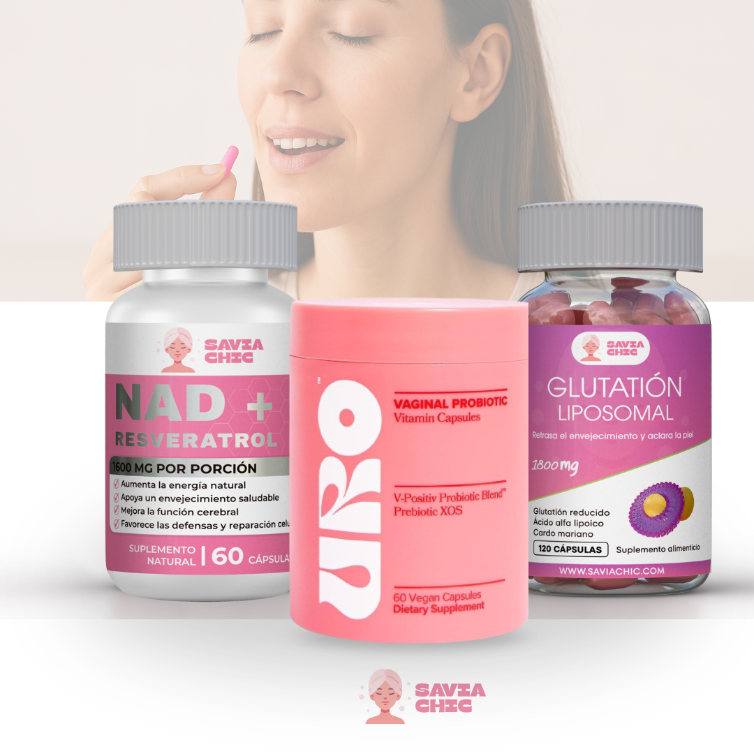 🌿 Pack Bienestar Total – URO Probiotics + NAD+ + Glutatión Liposomal