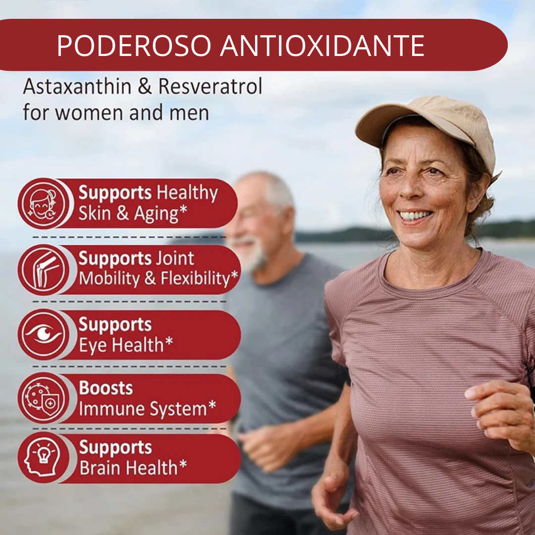 Astaxantina 20 Mg  60 Cápsulas Antioxidante Natural