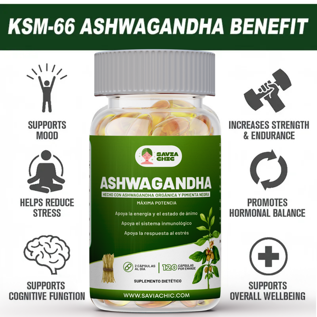 Ashwagandha 5000 mg con Black Pepper – 120 Capsulas