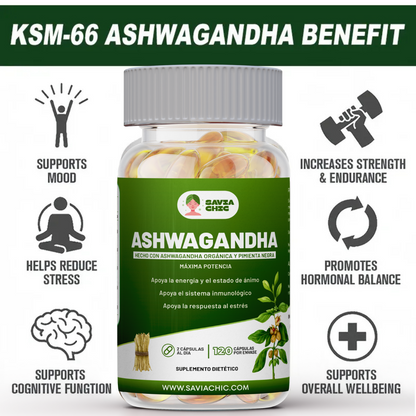 Ashwagandha 5000 mg con Black Pepper – 120 Capsulas
