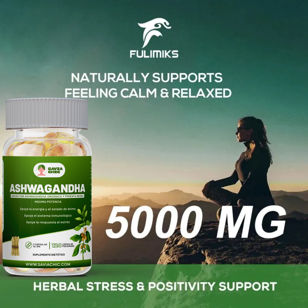 Ashwagandha 5000 mg con Black Pepper – 120 Capsulas