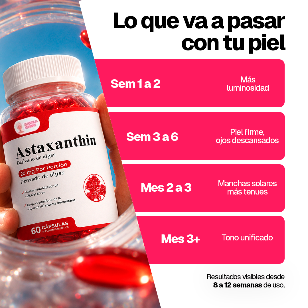 Astaxantina 20 Mg  60 Cápsulas Antioxidante Natural