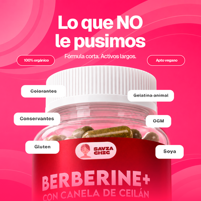 Berberina 1200 mg con Canela de Ceilán – Control Natural de Azucar, Colesterol y Peso – 60 Cápsulas Vegetales