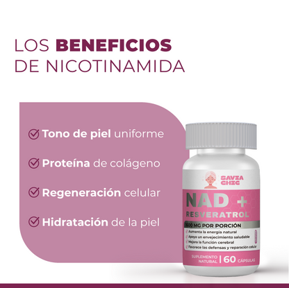 Nad+ 1200mg + Resveratrol 300 Mg Antioxidante 60 Capsulas