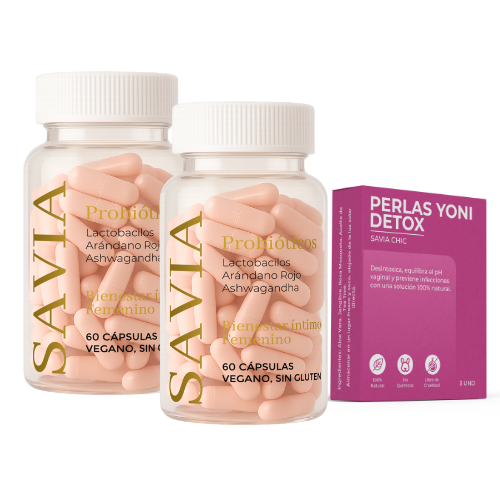 Pack Cyber SAVIA: 2 Probióticos + 3 Perlas Yoni Detox | Bienestar íntimo y equilibrio femenino