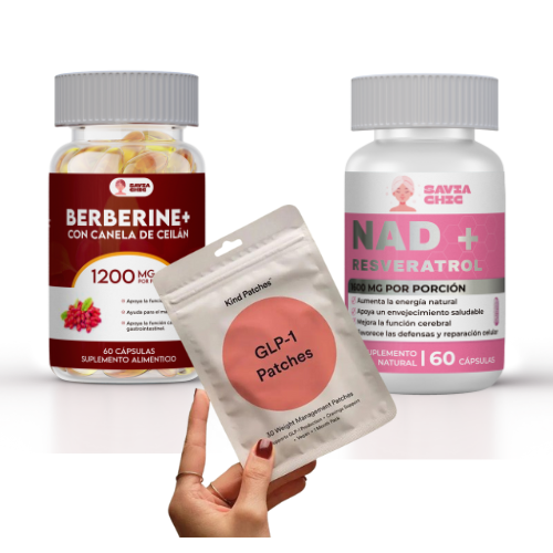 Pack SAVIA Fit & Energy | Berberina + NAD+ Resveratrol + Parches GLP-1 | Metabolismo y Energía Natural