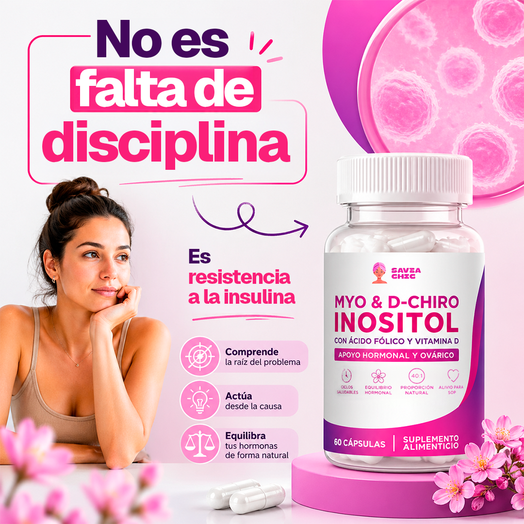 Myo Inositol + D-Chiro + Vitamina D – 2000 mg | 60 Cápsulas