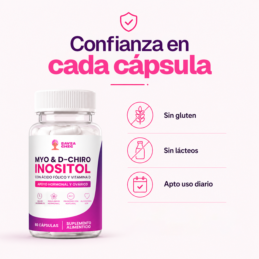 Myo Inositol + D-Chiro + Vitamina D – 2000 mg | 60 Cápsulas