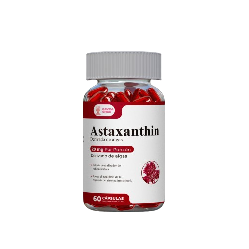 Astaxantina 20 Mg  60 Cápsulas Antioxidante Natural