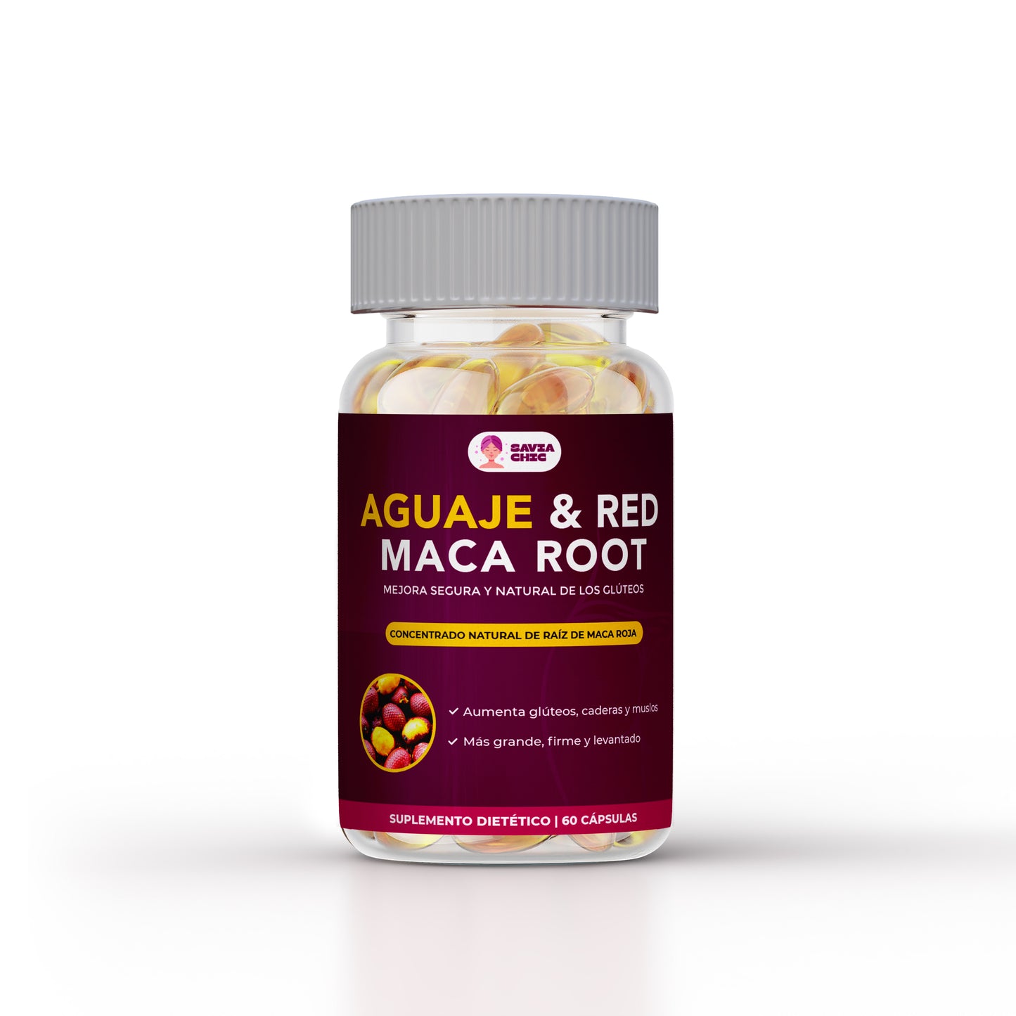 Aguaje + Maca 60 Capsulas | Suplemento natural para curvas femeninas, equilibrio hormonal y energía