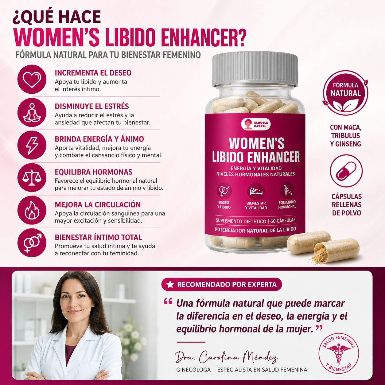 Suplemento Natural para Libido y Vitalidad Femenina – 60 cápsulas