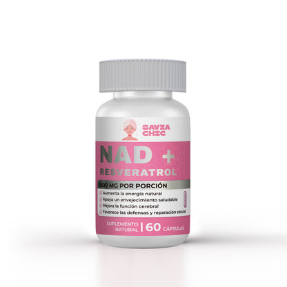 Nad+ 1200mg + Resveratrol 300 Mg Antioxidante 60 Capsulas