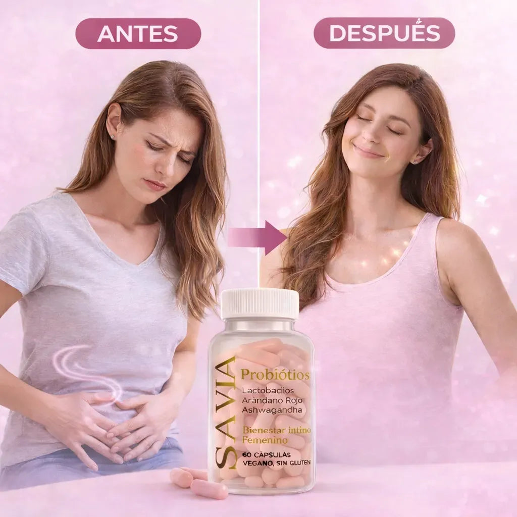 SAVIA Probióticos vaginales con Ashwagandha para el bienestar íntimo femenino